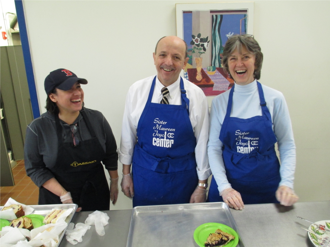 Vincent Colonno, CEO of Catholic Charities, serving lunch at the Sister Maureen Joyce Soup Kitchen in Albany.