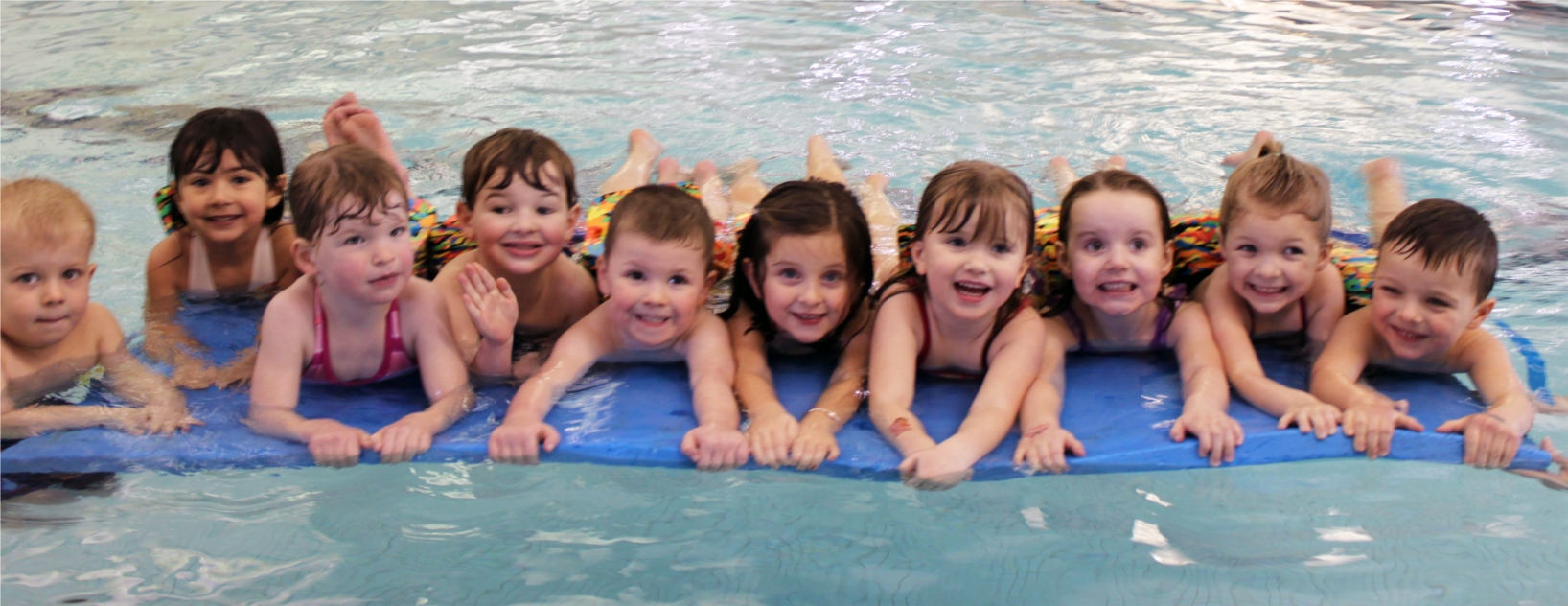 Preschoolers learning how to swim...and having fun!