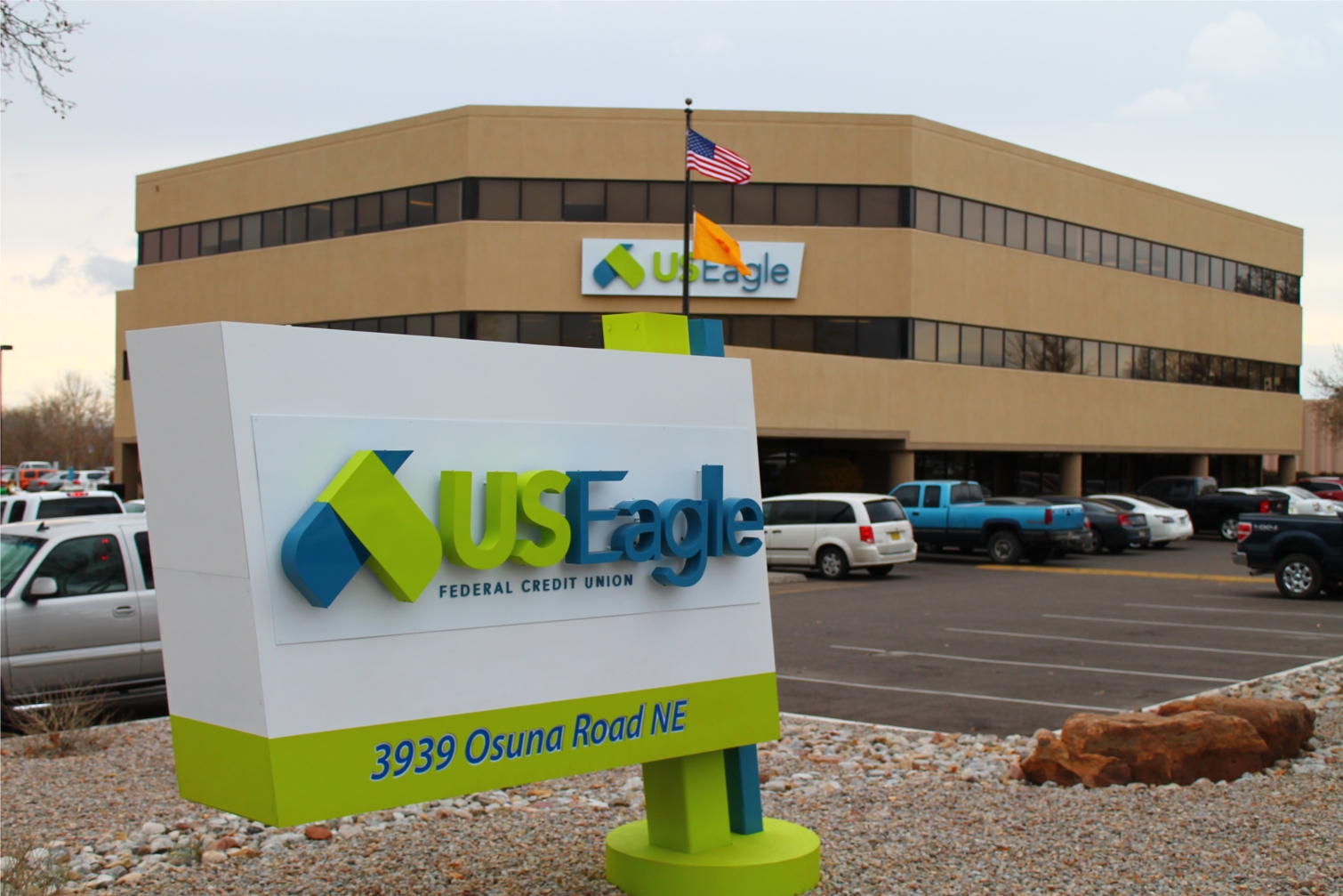U.S. Eagle Federal Credit Union has nine branches in Albuquerque, Bernalillo, Santa Fe and Farmington with 250 employees. Photo of administration headquarters located at 3939 Osuna Road NE, Albuquerque, NM.