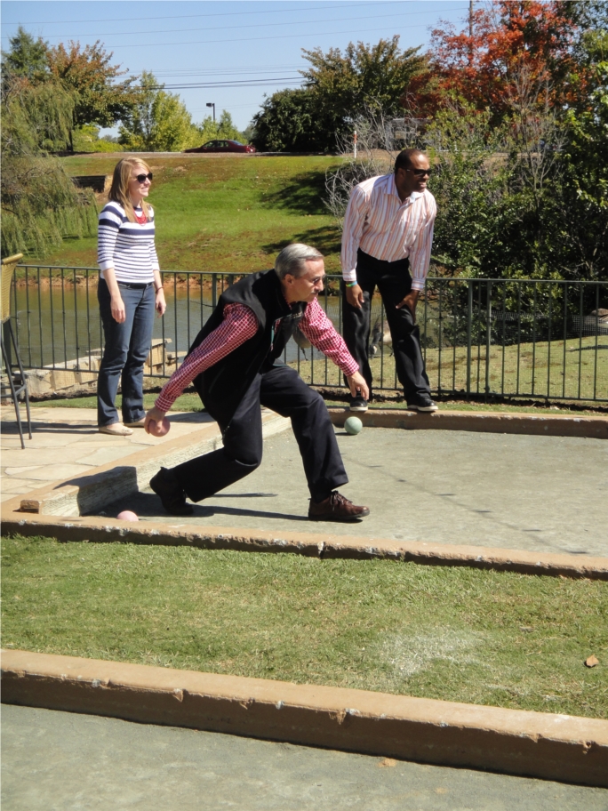 Oglethorpe Power employees enjoy a game of Bocce during the corporation's PowerGames tournment.