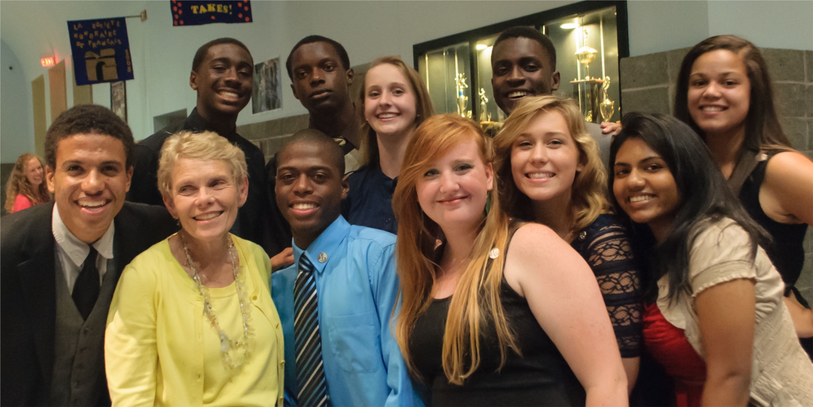 International Baccalaureate Program students at Douglas County High School with program director Corinne Barnes.