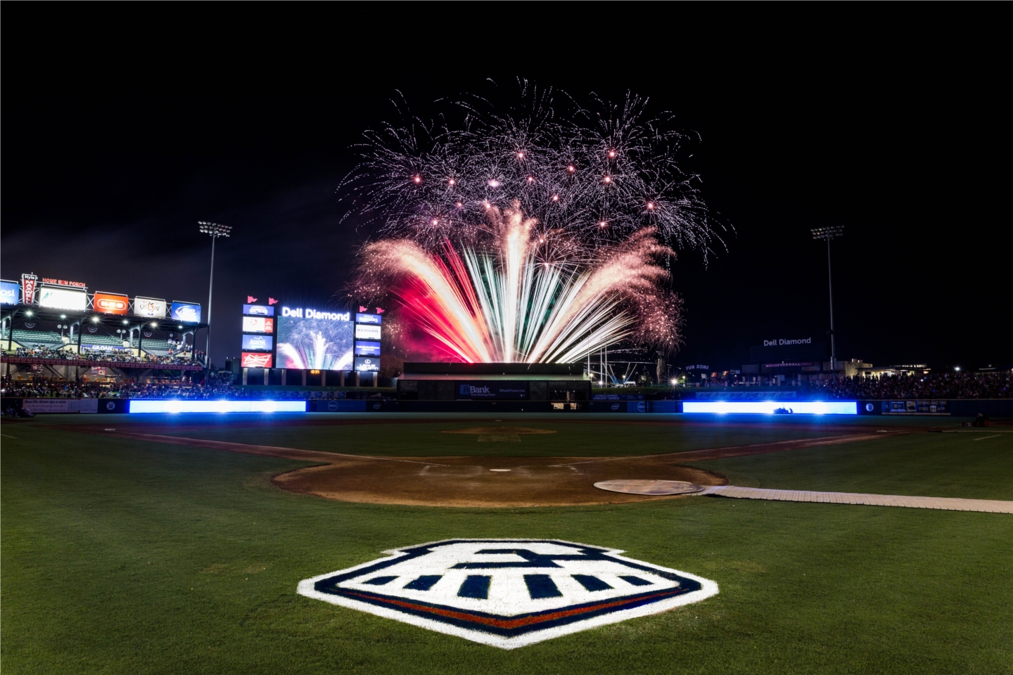 Fireworks at Dell Diamond courtesy Grease Man Photography