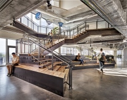Atlassian's custom designed staircase to enable easy flow between their different floors.