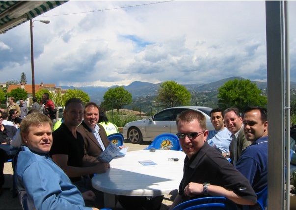 Early days of Ascendant - founders Matt and Sam with IBM execs in Nice, France