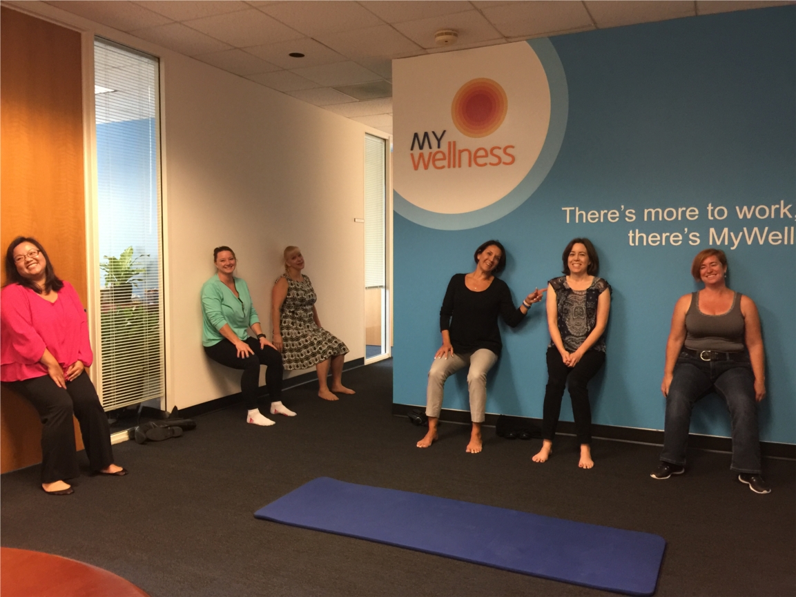 Wall sits during morning break