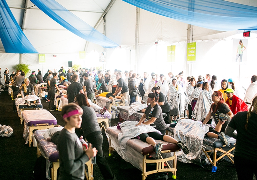 Dozens of NHI Staff, Students and Graduates provide complimentary Post-Event Sports Massage at The Nike Women's Marathon 