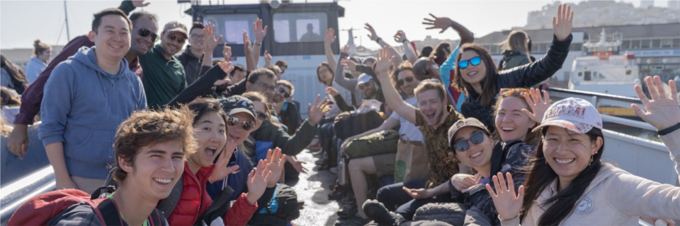 Periscope Data's engineering team on a team retreat to Angel Island