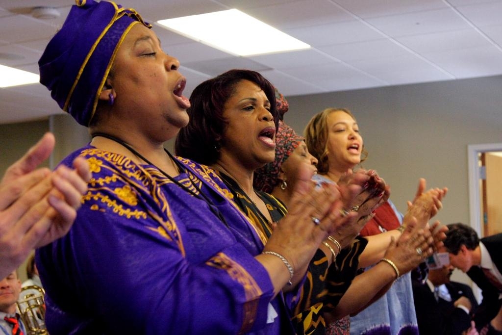 Catholic Relief Services' Gospel Choir performs regularly at special events each year.  Photo credit: Jim Stipe/CRS