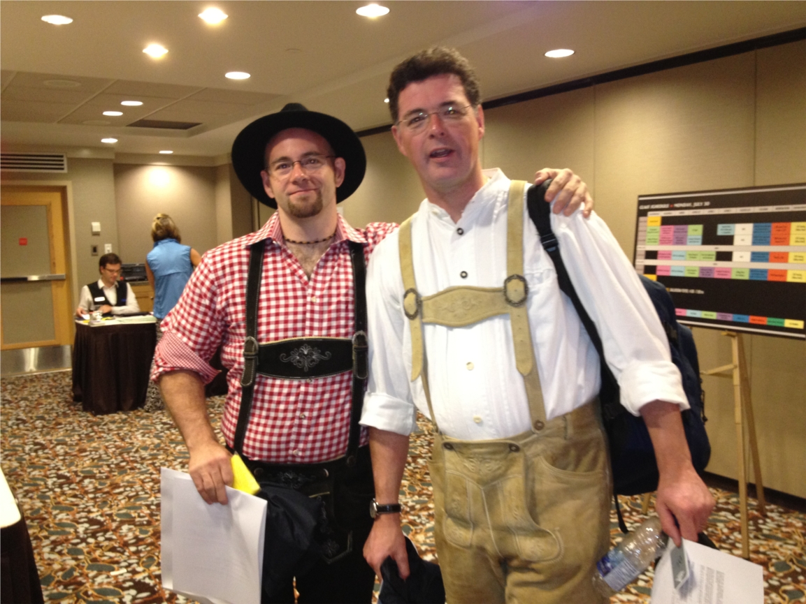 Two of our employees in traditional German attire