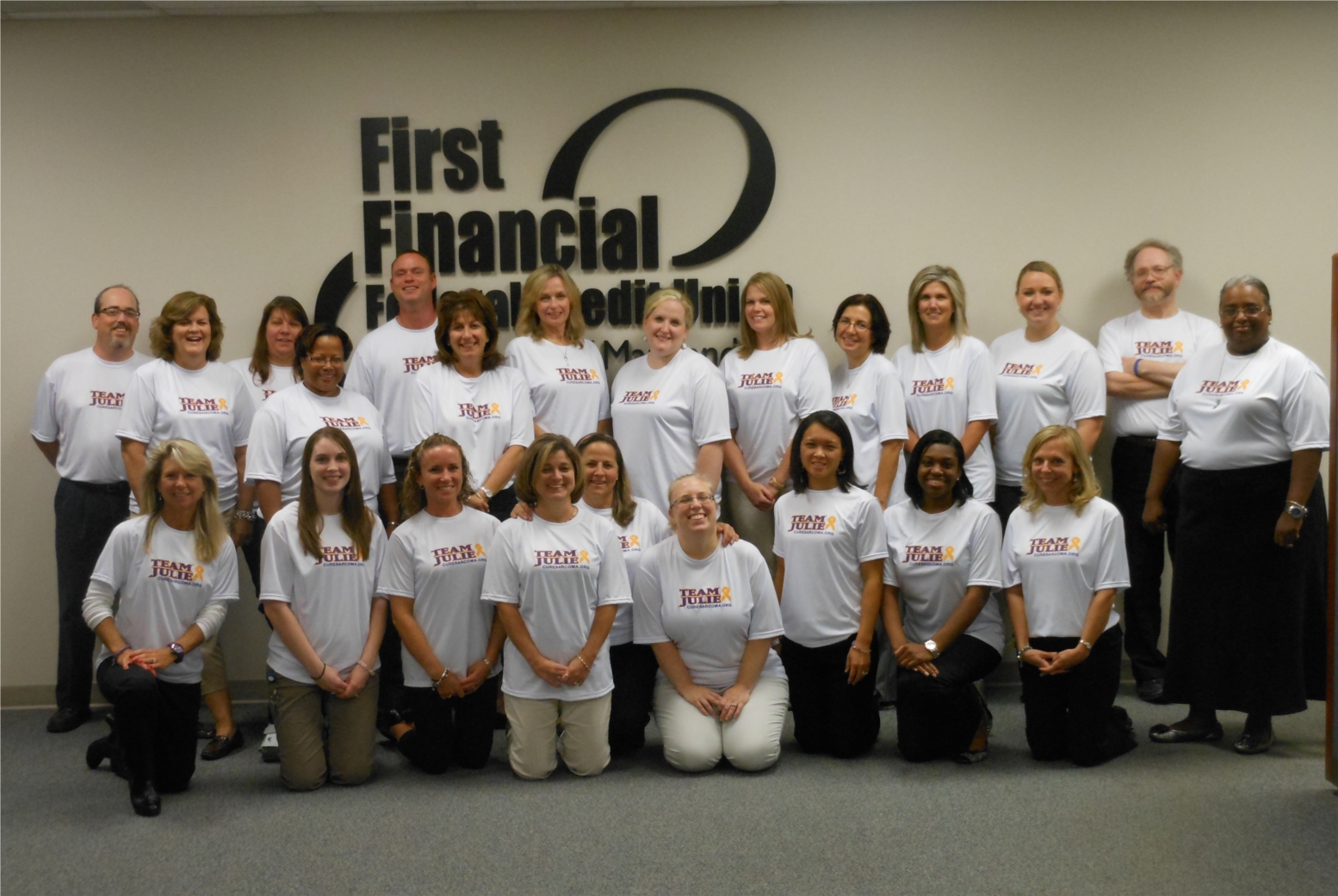 "Team Julie Day" at FFFCU, supporting an employee with sarcoma cancer.