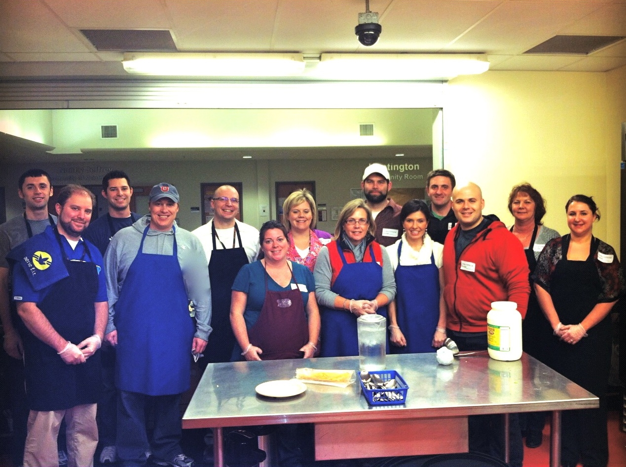 Some of the staff serving meals at the YWCA Family Center in Columbus, Ohio.