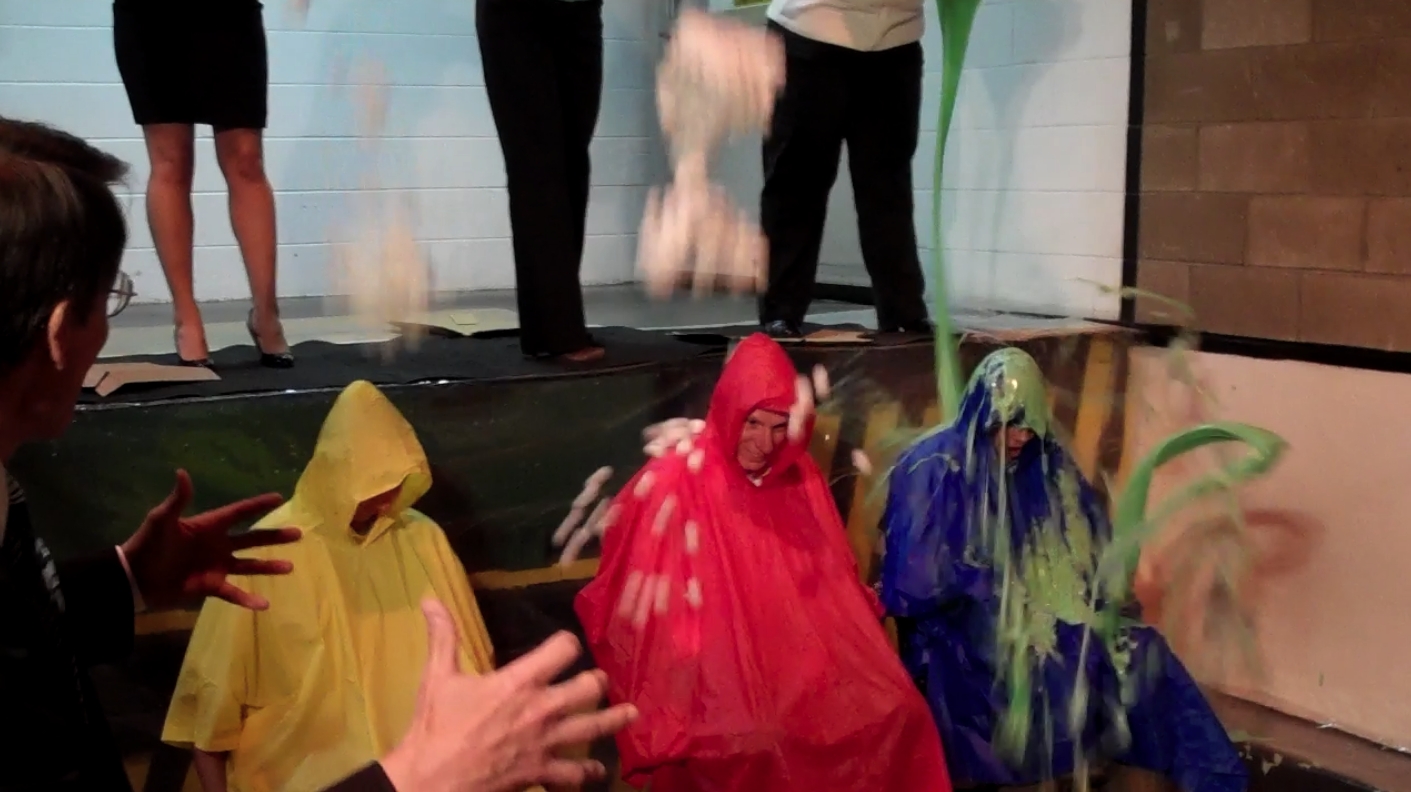 Photo of the “sliming” of an attorney to benefit the United Way
