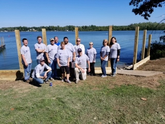 Medina employees built a retaining wall and fixed up some of the shoreline to help prevent erosion at Chippewa Lake for the Medina County Parks.  