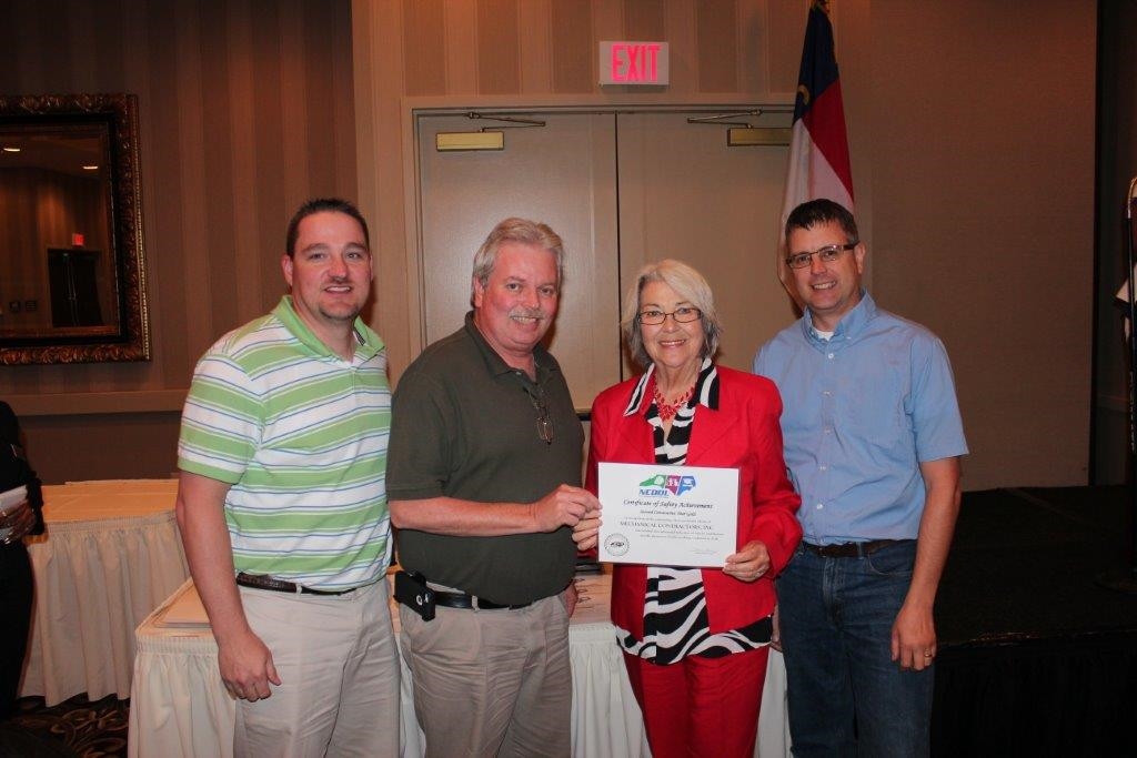 2014 Gold Safety Award from Cherie Berry, NC  Commissioner of Labor
