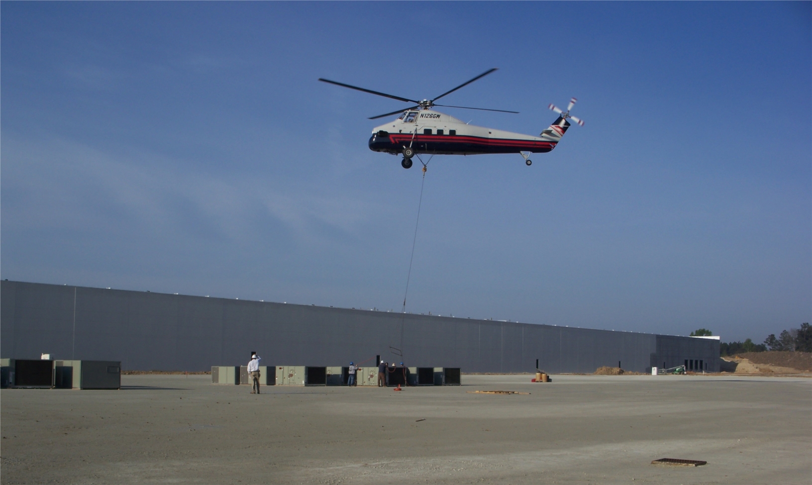 Using a helicopter to move large units.