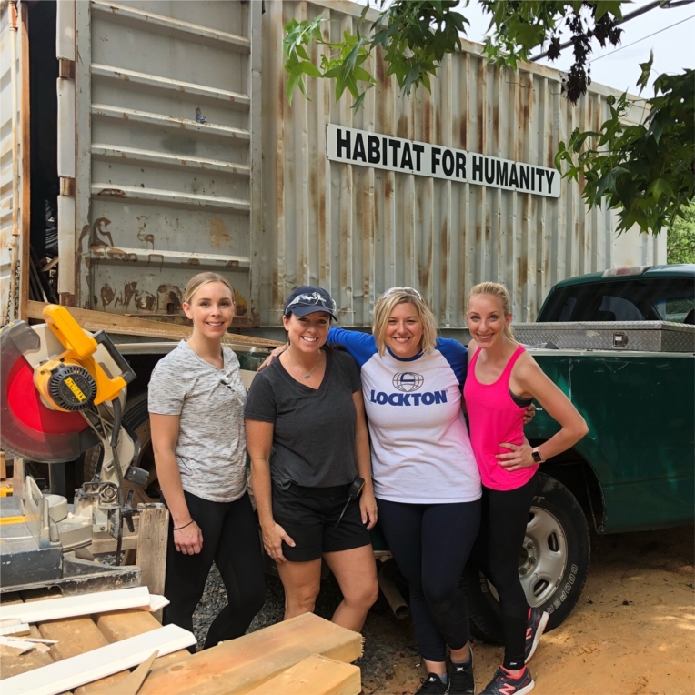This June the Charlotte team collaborated with Habitat for Humanity Charlotte for a Women’s Build day. Four associates spent the day measuring, cutting, and installing baseboards and quarter-round trim in a brand new house for one of our community members. In addition to gaining new skills such as using a chop saw and coping with a handsaw, the women of Lockton utilized teamwork and communication to efficiently complete a full bedroom and closet at “Lockton Speed.” 