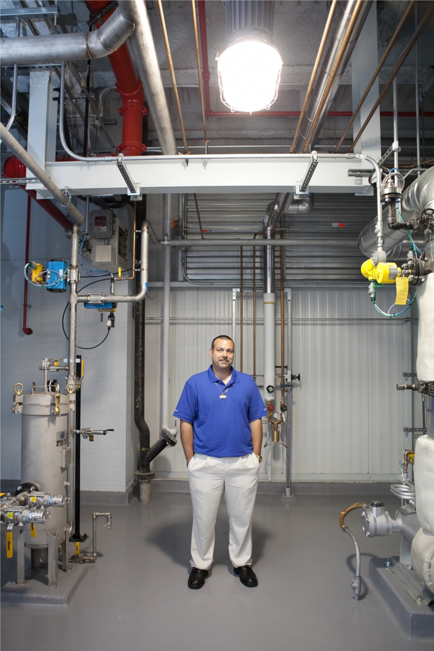 Our employee, Luis Sanchez, in our new production facility.