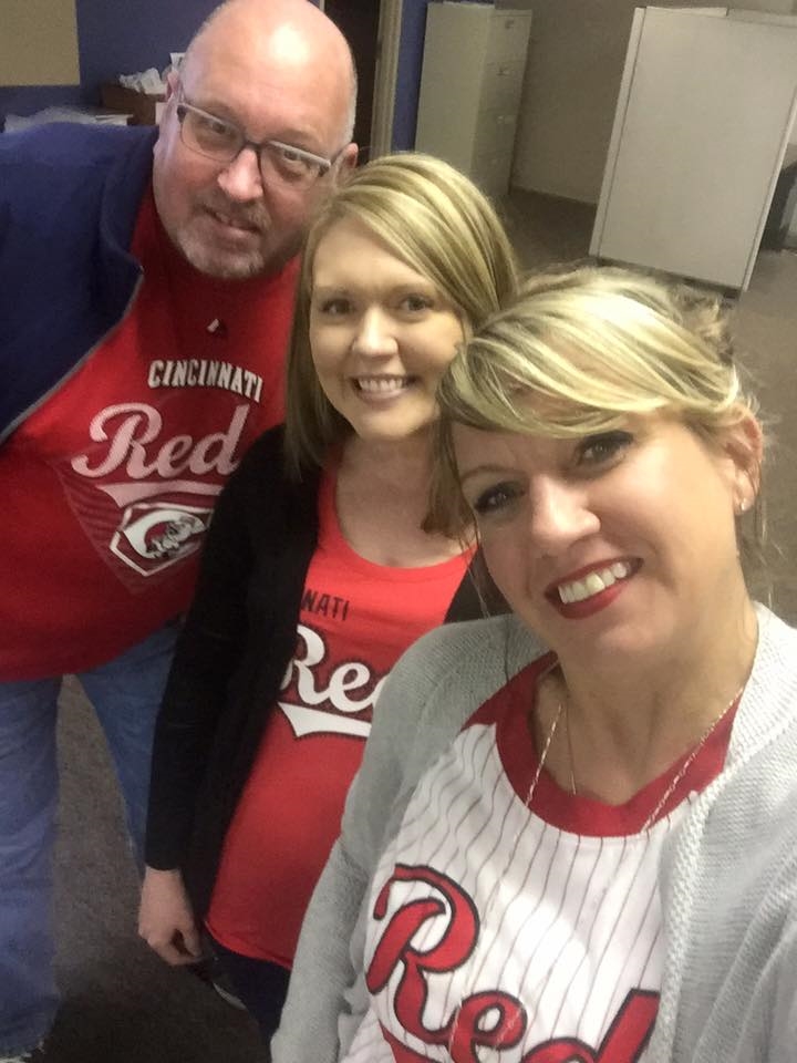 Cheering on the Reds on Opening Day!