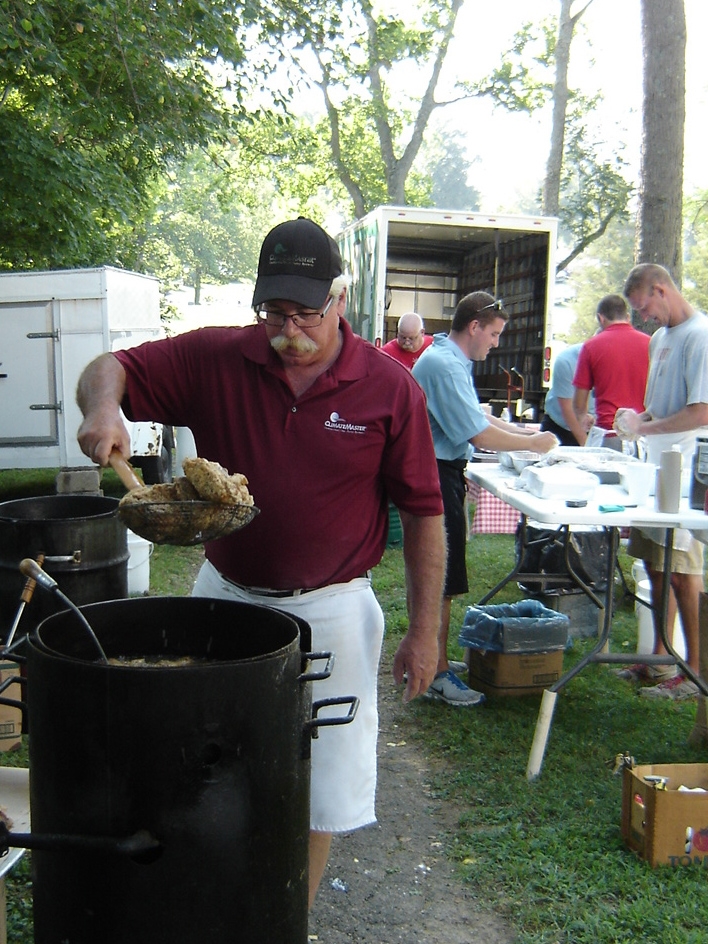Colonel Doug and his team have fried his famous chicken for many Corken customer events.
