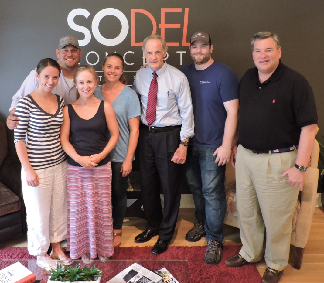 Senator Carper visits the SoDel Concepts corporate office to discuss, just to check it out.