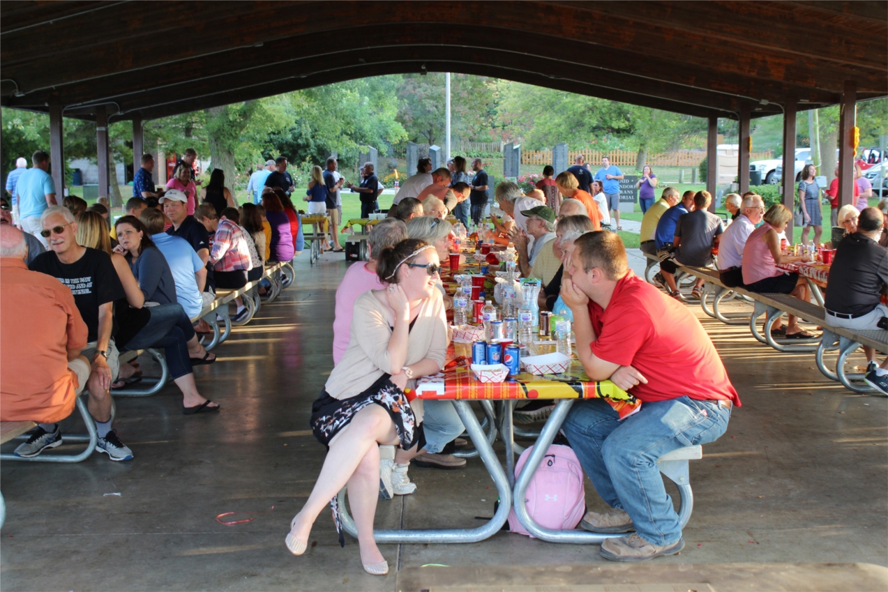 Past and current employees enjoy fellowship and fun at the annual employee picnic. 