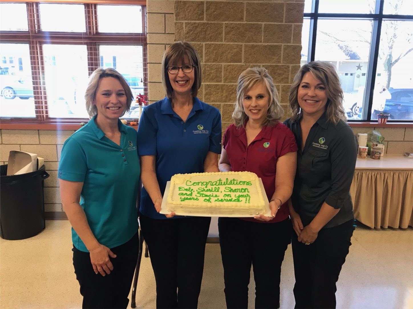 Celebrating some of our long term employees. From left to right we celebrated Sherill Meinders (35 years), Deb Gerhart (40 years), Sharon Goche (25 years), and Stacie Langerman (25 years)!!