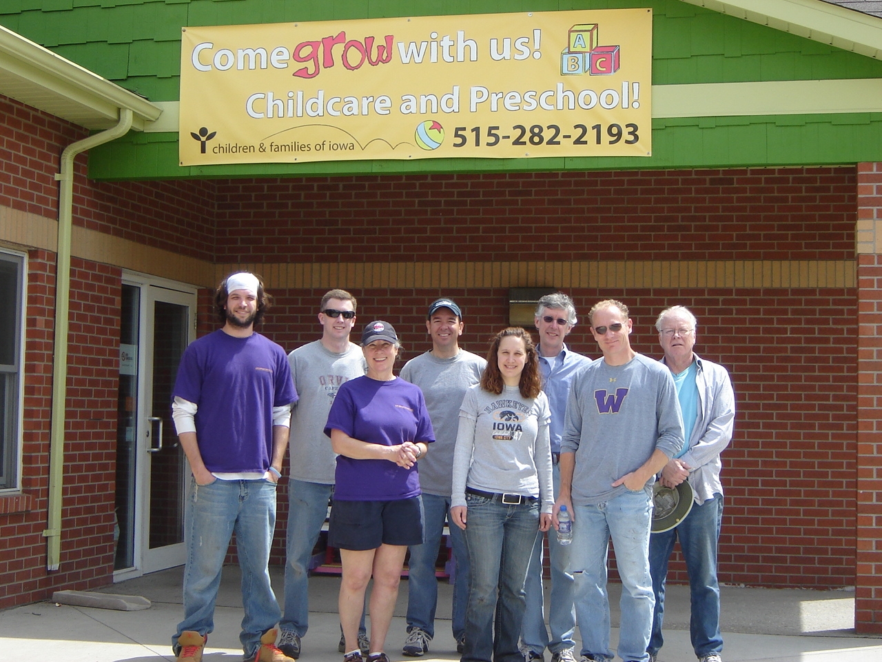 A charity committee made up of staff and attorneys selects a charity to support each year from staff nominated programs.  Throughout the year time and talent of everyone is contibuted to the chairty.  Here the firm gave staff the time off to work on a landscaping project at Children and Families of Iowa's childcare facility.  The firm also supplied all of the materials and lunch for the workers and CFI staff.