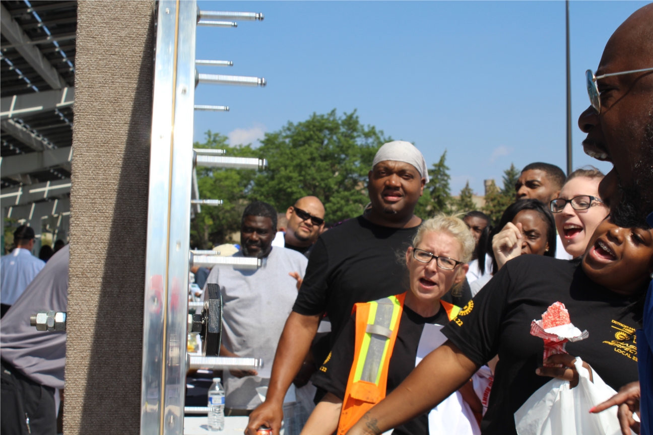 Detroit Hamtramck Assembly employees participate in games at the plant’s 2017 Annual Employee Appreciation Day Celebration.