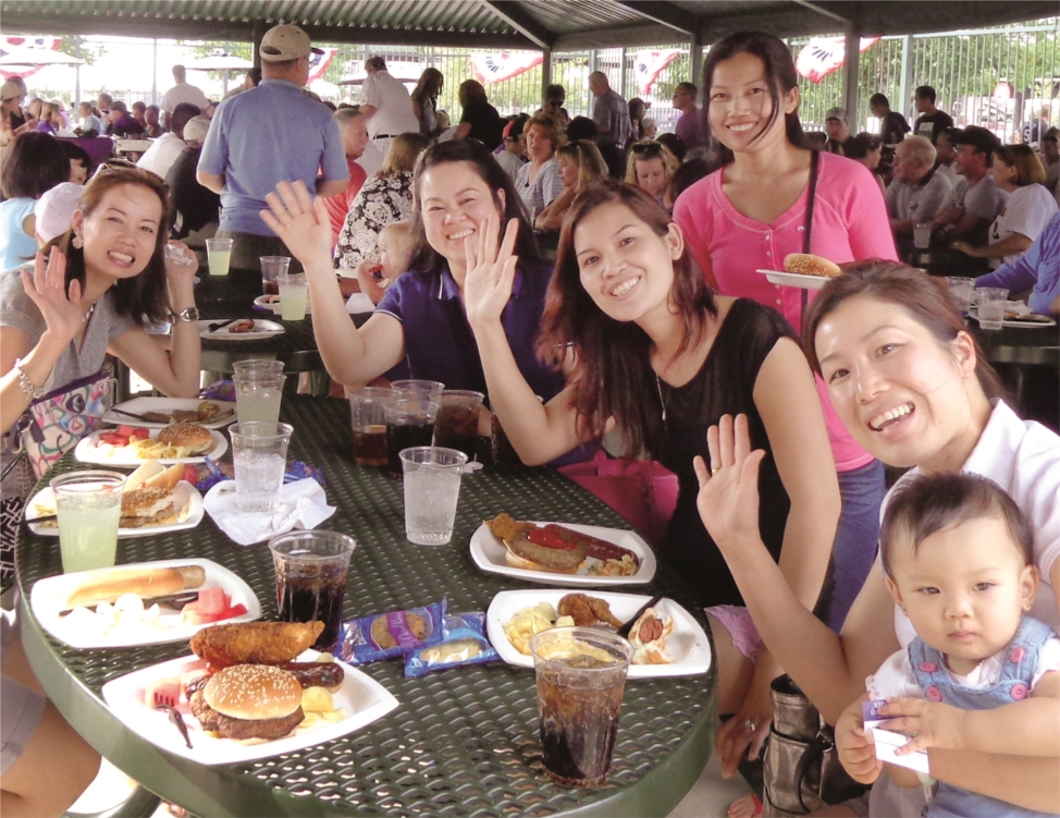 Employees enjoying a meal at our Annual Summer Employee Event