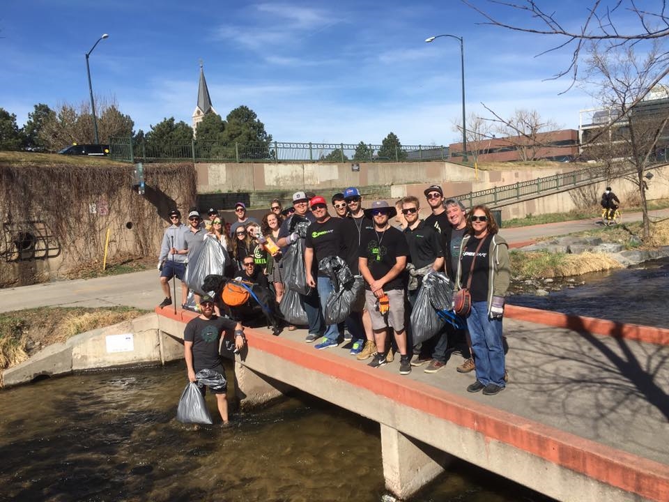 Organa Brands employees cleaning up the Cherry Creek Trail 