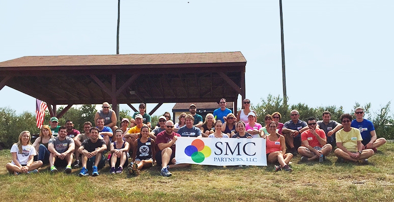 SMC Partners' employees take part in a team building afternoon.