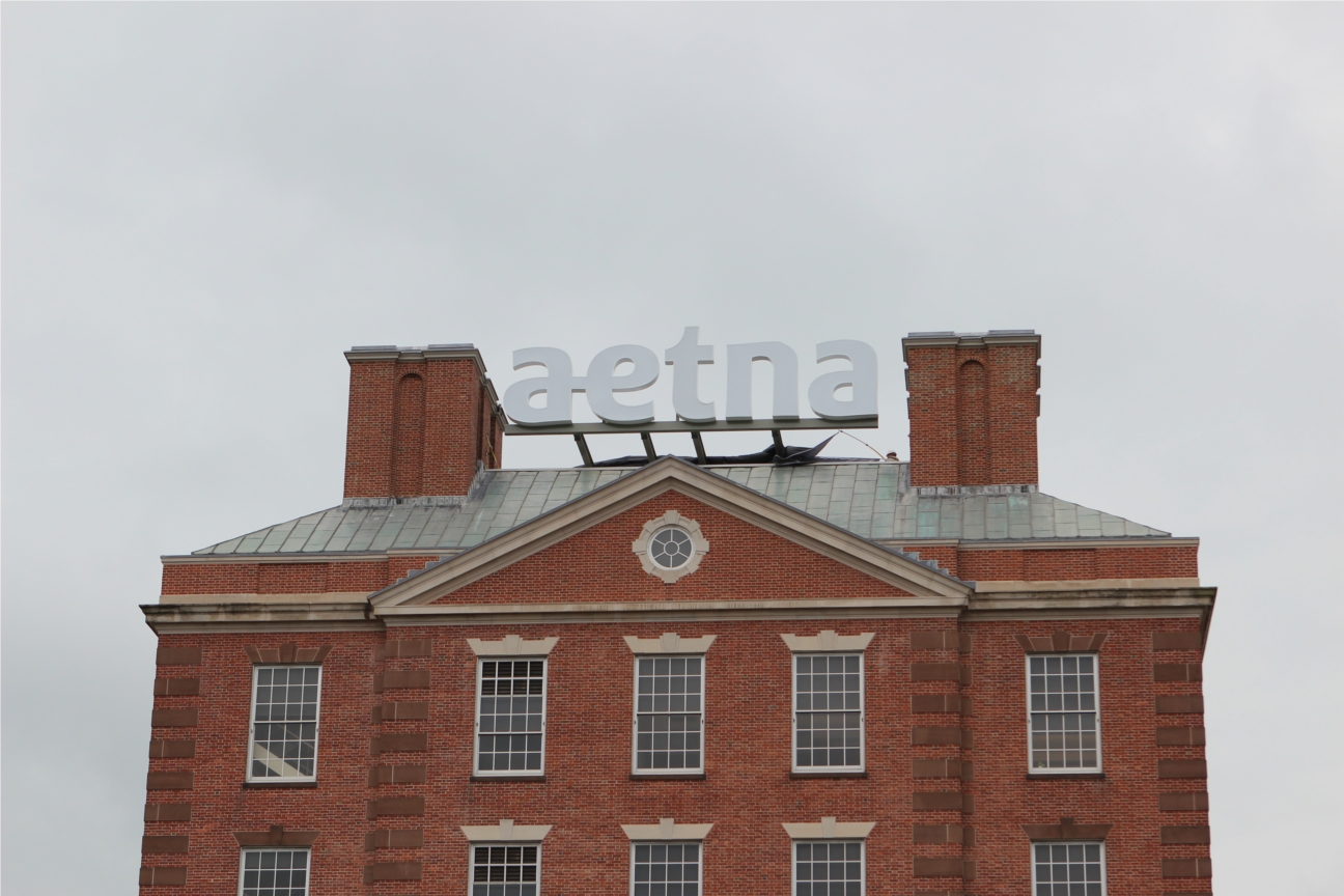 In 2012, Aetna announced a new brand positioning and logo. New signage was placed atop headquarters and unveiled in a brief ceremony on June 13, 2012, attended by Mark T. Bertolini, chairman and CEO, along with his predessors, former CEOs and Chairmen, Ronald A. Williams and John W. Rowe, M.D.