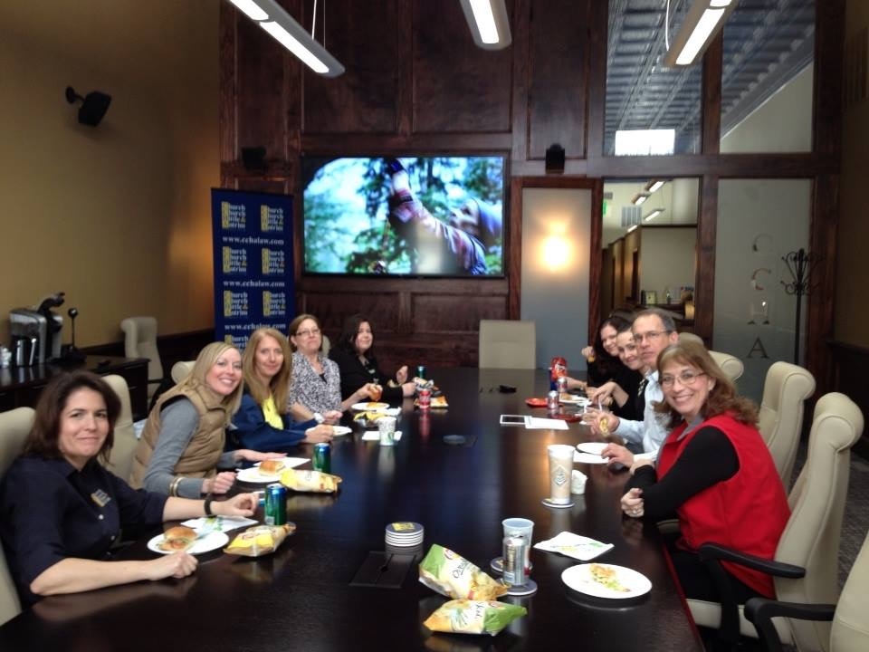 firm sponsored lunch and viewing of start of March Madness