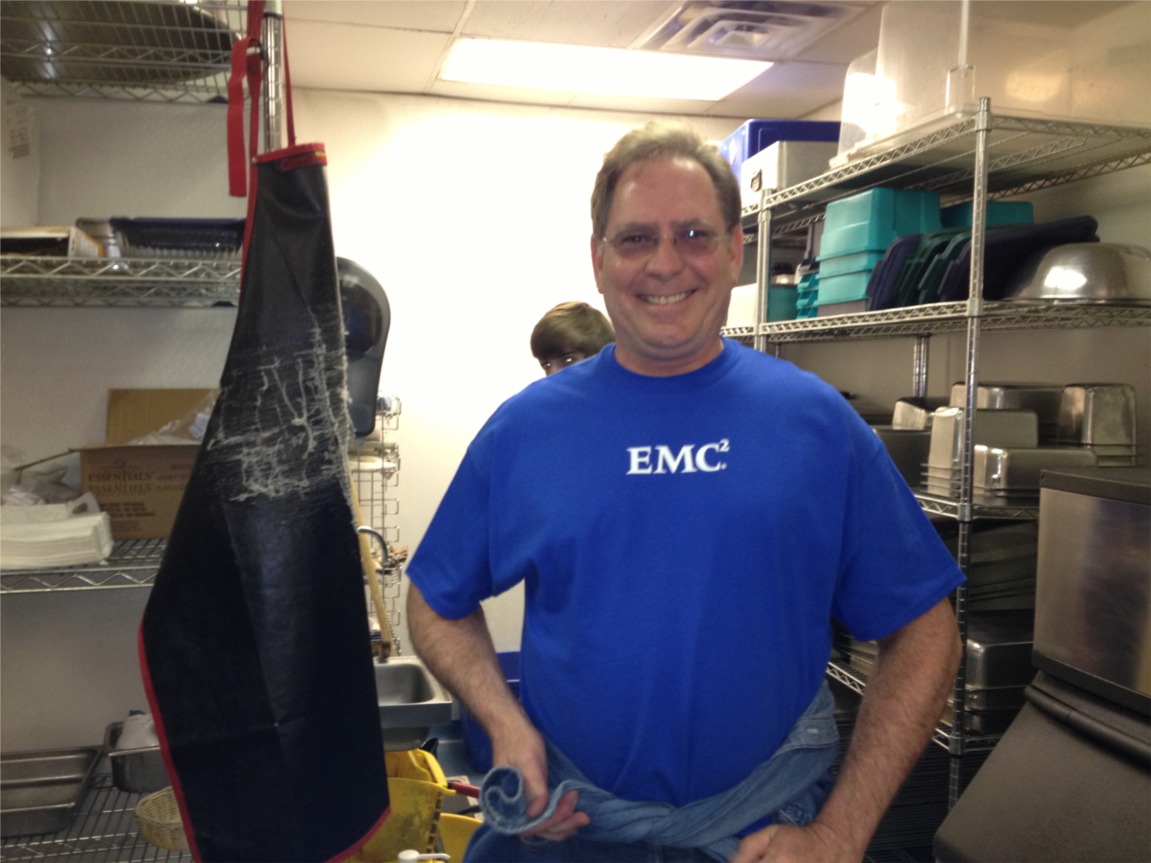 Customer Service Manager, Paul Simpson, volunteering at the soup kitchen