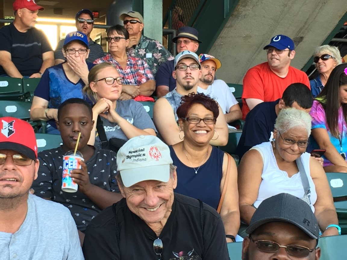 We are family, enjoying the Indians game.