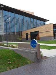 The Brand building, named after late NCAA President Myles Brand, opened in 2012. The NCAA moved to Indianapolis in 1999.  