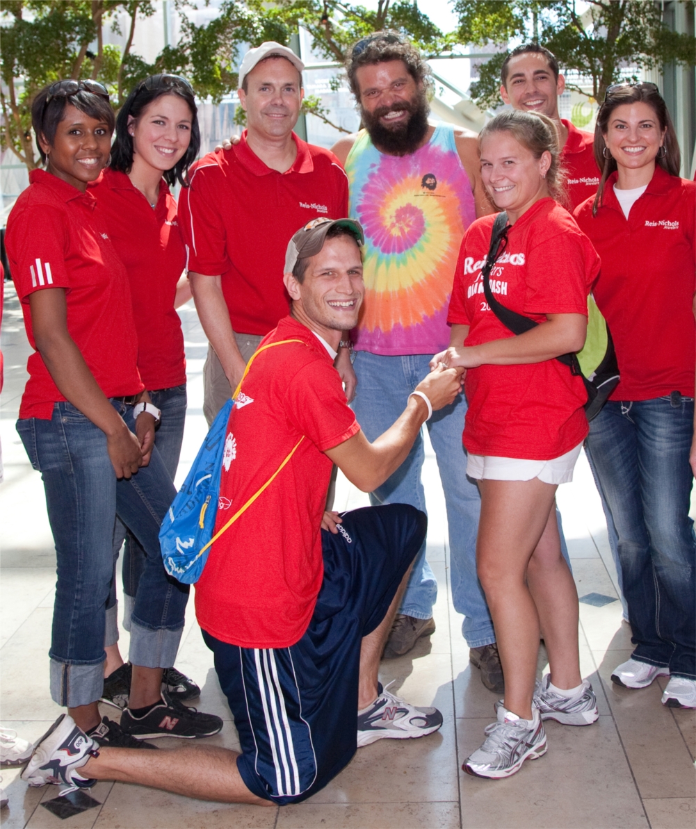 Reis-Nichols employees with Rupert from Survivor & our Diamond Dash event winners.