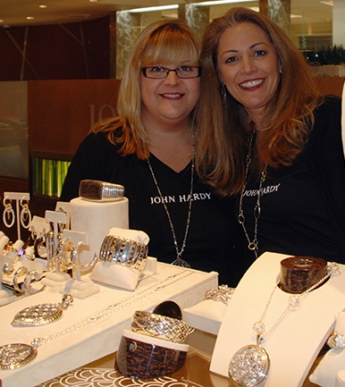 Jewelry Consultant Therese Lopshire (right) with Wendy Carnivele, a representative from John Hardy, preparing for a special event.