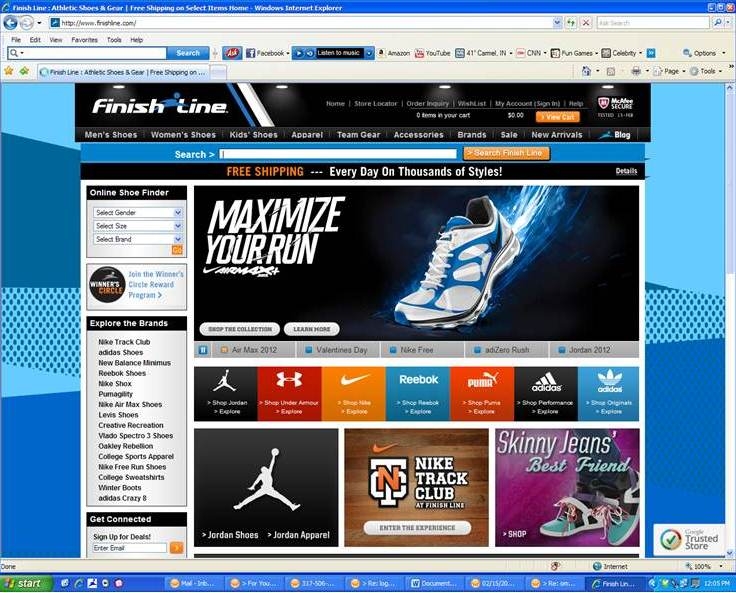 Finish Line is focused on growing its digital business. In the most recently reported quarter (Q3 Fiscal Year 2012), online sales were up 61%