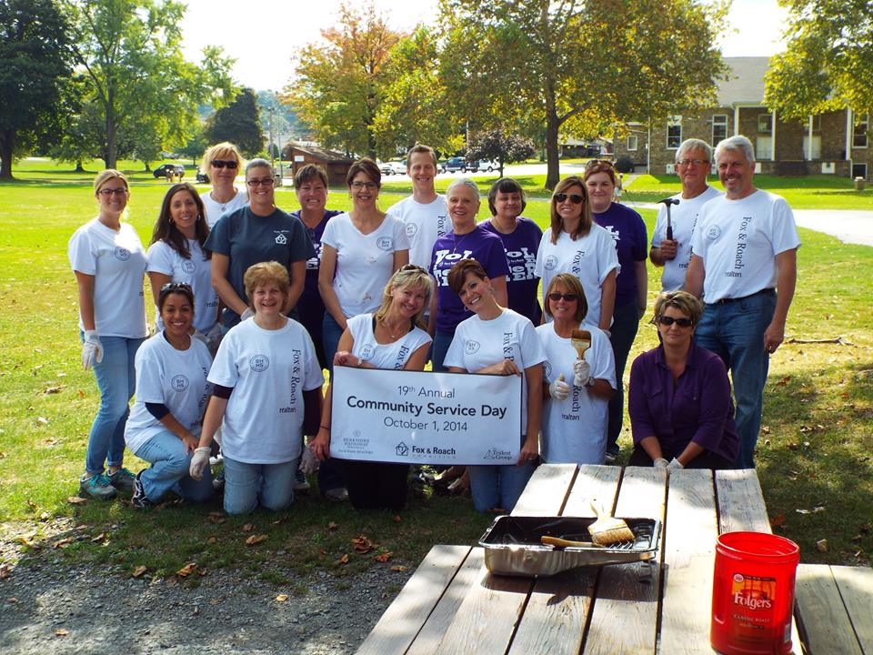Community Service Day 2014 - BHHS Fox & Roach Macungie Office volunteering at Macungie Park 