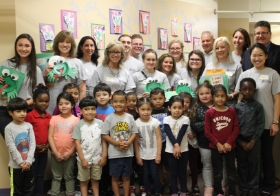 CMM Cares volunteers at a Family Service League preschool program in Bay Shore.