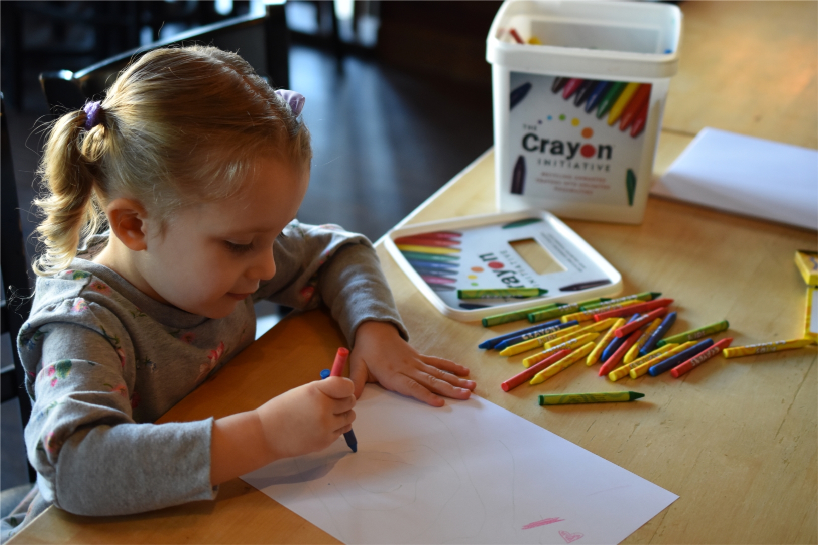 To further help our communities, we have partnered with the Crayon Initiative. This organization collects used crayons, recycles them, and then distributes the new crayons to children's hospitals across the country. 