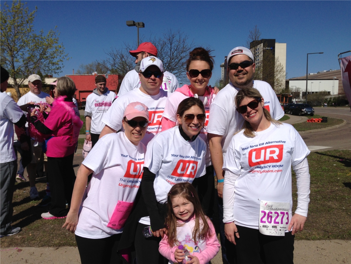 The Urgency Room staff supporting the Race for the Cure.