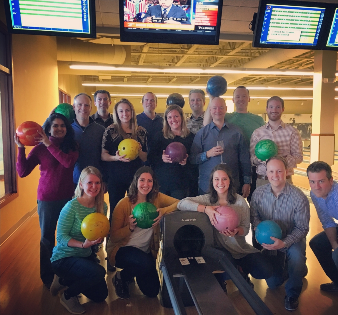 In February, our CEO Mark Johnson emailed the whole company saying, "Once every four years we get an extra day in the year. We're going to make the most of this, with some normal work...but also with some team building and some fun." We spent the day at Pinstripes in Edina with an all company meeting, followed by some bowling, bocce ball and brews.