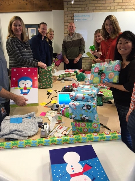 Wrapping gifts for our "adpoted" family