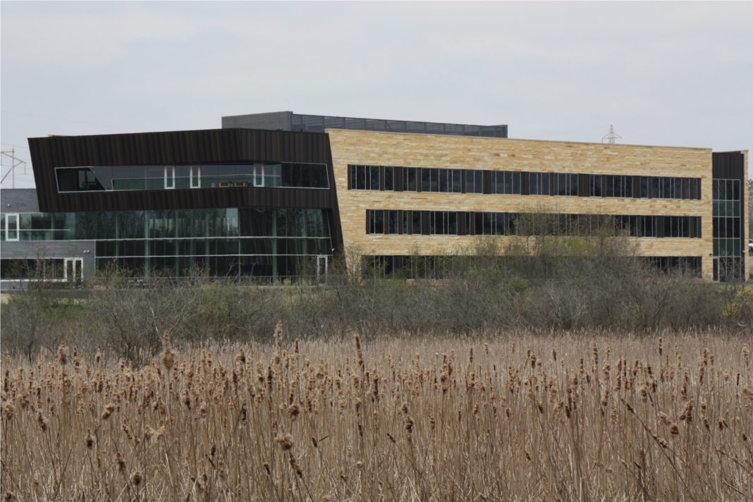 Hiking trails and 26 acres of wetlands surround the new Self Esteem Brands campus in Woodbury