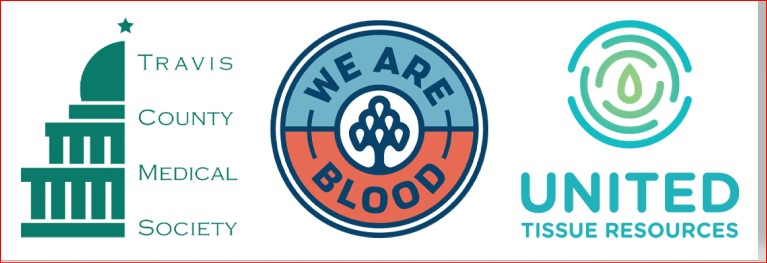 We Are Blood, United Tissue Resources, Travis County Medical Society logo