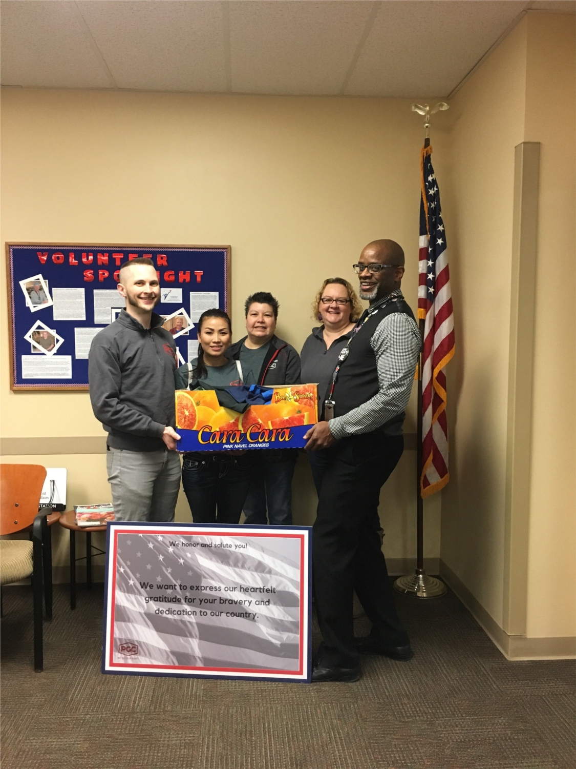 PGC's Well-Being Committee initiative "Spring into Gratitude" supported homeless veterans with a "Thank You" card signed by all employees, as well as  donations of cash and clothing/toiletry items to the Minnesota VA Center.