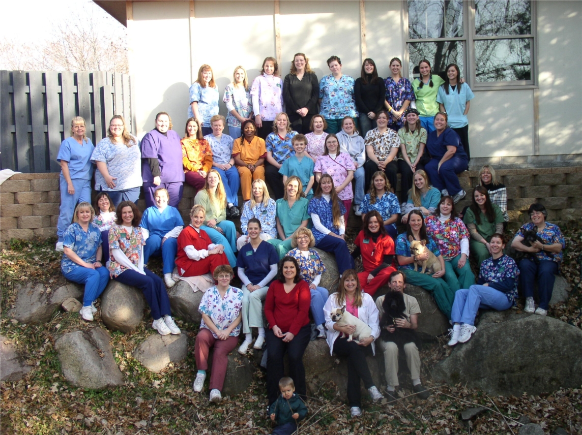The Inver Grove Heights Animal Hospital team - known for providing "tail-wagging" service!