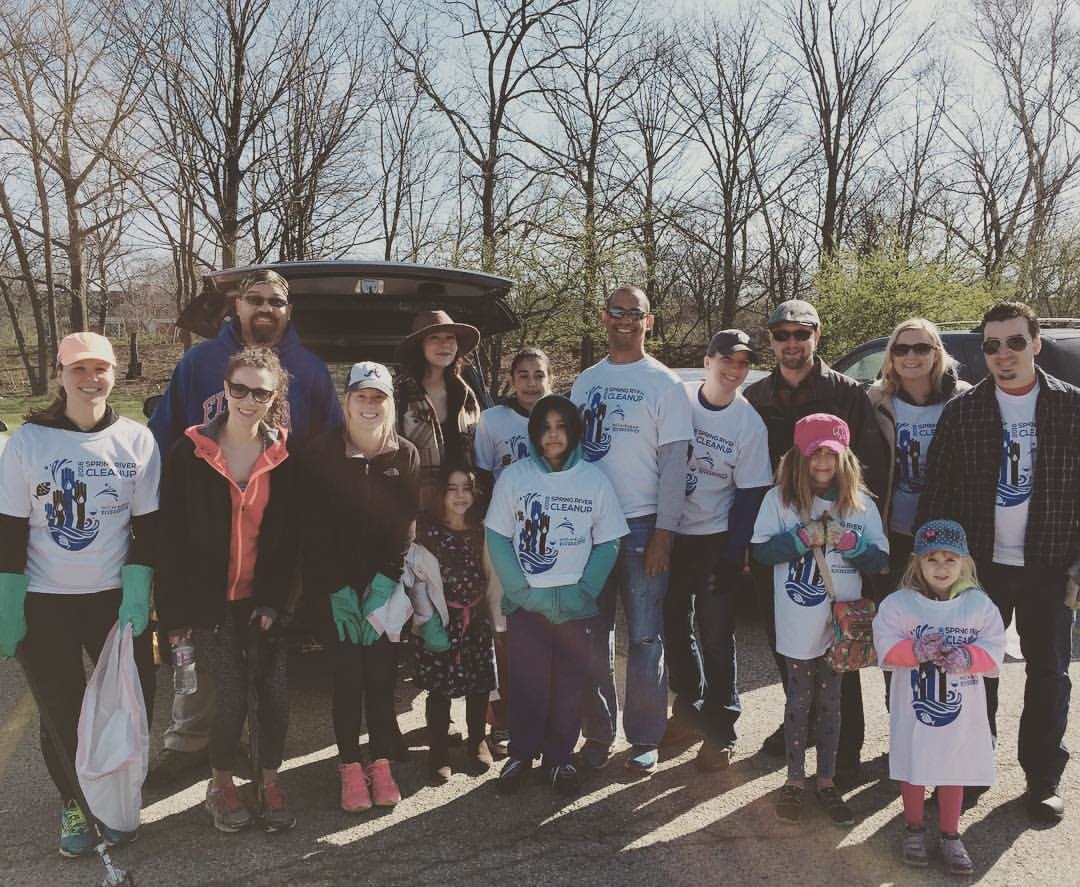 Ascedians and their families help out at the Milwaukee River Cleanup